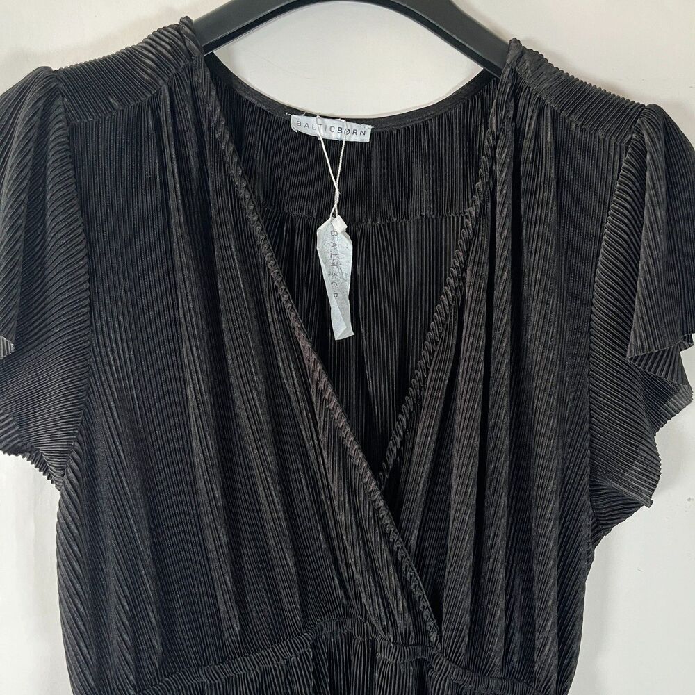 Baltic Born Athena Pleated V-Neck Maxi Short Sleeve‎ Dress Womens XXL Whimsigoth